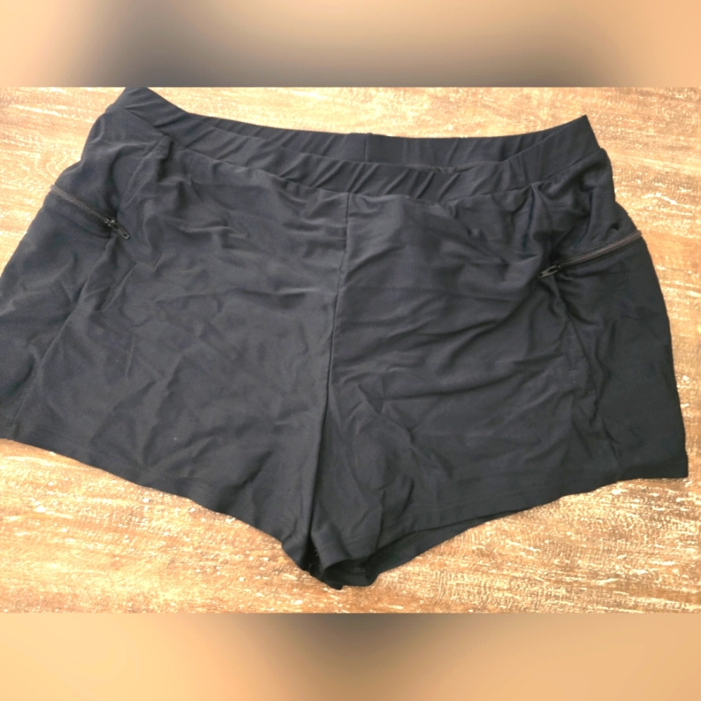 Women's Black Nylon Shorts